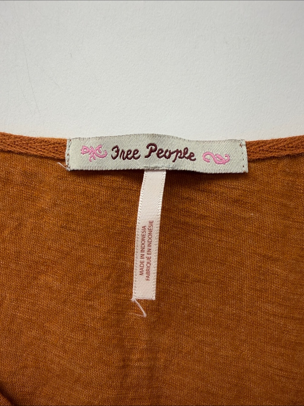 Free People Long-Sleeve Scoop Neck Top in Rust Orange - Picture 3 of 4